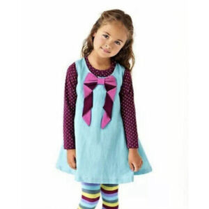 Matilda Jane All Wrapped Up Dress Linen Girls Size 4 Bow